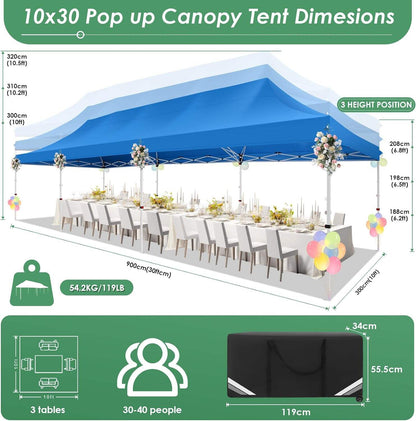🔥[Hot sale]🔥10x20Pop up Canopy Tent with 6 sidewalls Commercial Heavy Duty Canopy UPF 50+ All Weather Waterproof Outdoor Wedding Party Tents